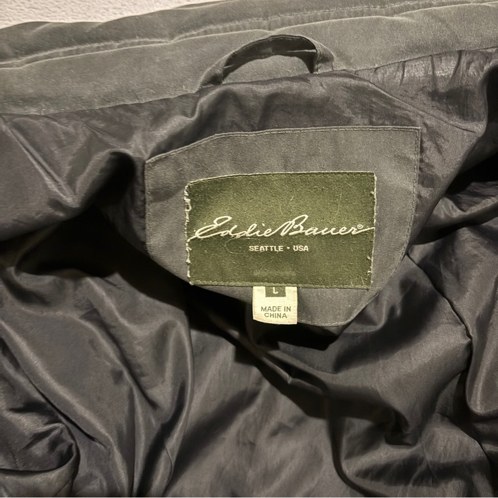Eddie Bauer EB650 Puffers Jacket Size Large Gray Goose Down Outdoor Fall Winter - Picture 5 of 8
